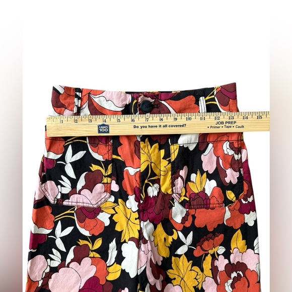 Anthropologie Maeve The Colette Cropped Wide-Leg Pants Floral Mod Size 27 Linen - Picture 5 of 11
